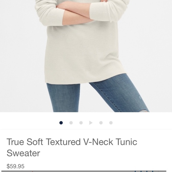 True Soft Textured V-Neck Tunic Sweater‎ - Picture 2 of 3